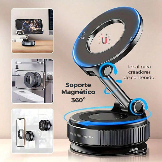 Soporte Magnético Viral 360° Para Celular Con Ventosa Ultra Firme – Auto, Escritorio, Grabación